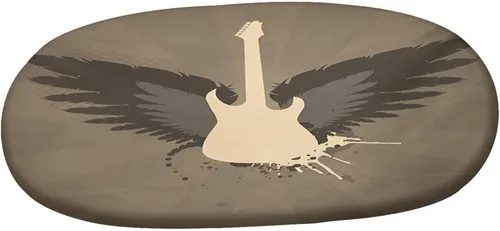 Vista 3 de XISUNYA Mantel ovalado ajustable para patio, moderno mantel de poliéster elástico con estampado de alas de talento de rock, se adapta a mesas
