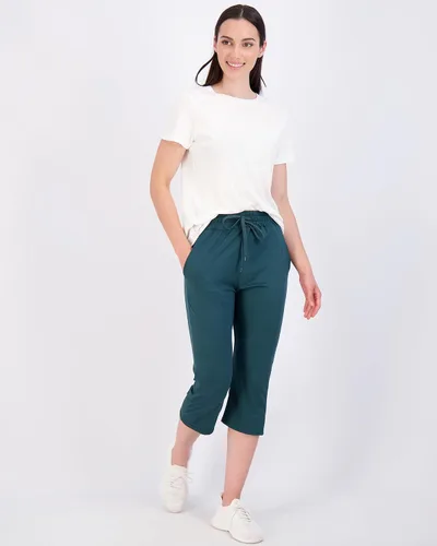 Vista 5 de Paquete de 3 pantalones deportivos capri suaves y sedosos con cordón para mujer (disponible en tallas grandes)