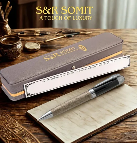 Vista 4 de S&R Somit Bolígrafo de lujo para hombres con caja de regalo, valioso bolígrafo de lujo para negocios y oficina, regalo ejecutivo para familiares