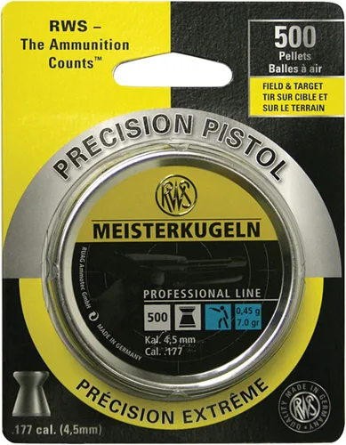 Vista 4 de Umarex RWS Meisterkugeln Pistol Professional Line - Pellets de precisión para pistola de pellets, calibre 177, 7 granos, 500