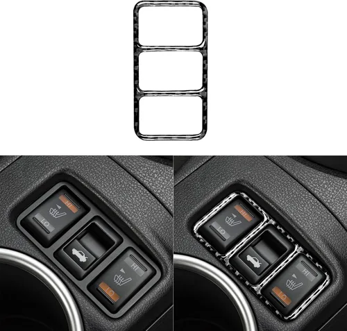 Vista 10 de Juego de calcomanías para consola central de coche, juego de calcomanías de fibra de carbono suave para interior de automóvil compatible con Nissan