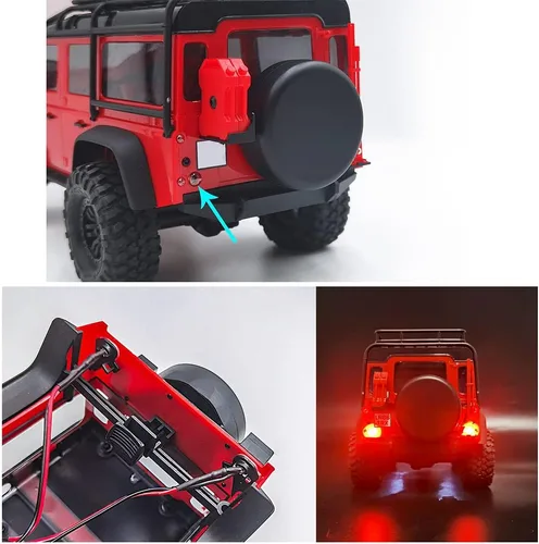 Vista 6 de RCHUBAM Luces LED delanteras y traseras para faros delanteros y traseros para 1/18 TRX4-M Defender RC Crawler