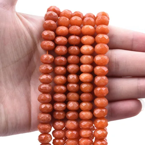 Vista 11 de HAAMIIQII Cuentas espaciadoras de piedra libre de jade rojo de 0.394 a 0.630 pulgadas, cuentas sueltas para la fabricación de joyas, pulseras