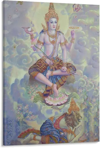 Vista 16 de Póster artístico con texto en inglés «Lord Shiva And His Family» («Lord Shiva And His Family») - Póster decorativo moderno para decorar la pared