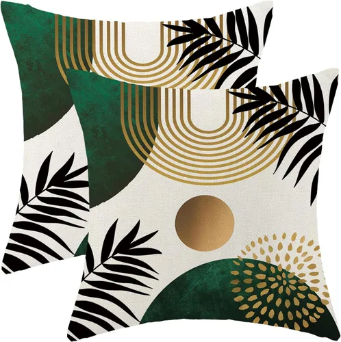 Vista 77 de Fundas de cojín en blanco y negro 16x16 Juego de 2 Fundas de cojín geométricas abstractas de arte moderno de línea Modernas estilo minimalista