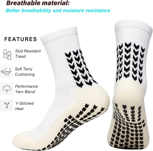 Vista 4 de Calcetines de fútbol antideslizantes, calcetines de fútbol para hombre, para fútbol, baloncesto, hockey, regalo mochila de fútbol (color al azar)