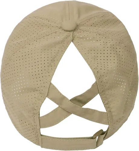 Vista 4 de HGGE Gorra de béisbol ajustable para mujer, diseño de moño desordenado, de secado rápido