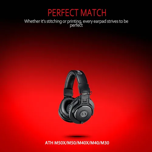 Vista 8 de Almohadillas de repuesto para Audio Technica M50X – Almohadillas de espuma viscoelástica suaves compatibles con ATH M50X M50BT M40X M35 M30