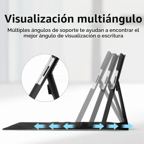 Vista 7 de Omnpak Funda para Microsoft Surface Pro 11/10/9 de 13", con bolsillo para Negro con bolsa de accesorios