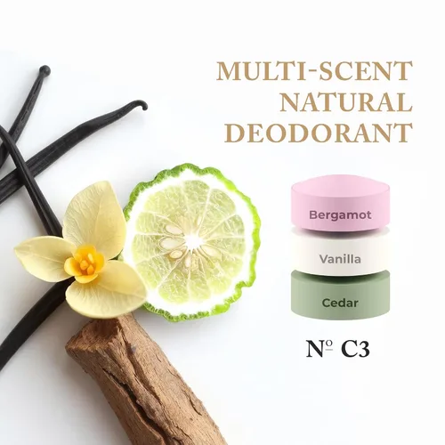 Vista 5 de Nevo Desodorante en barra multi aroma con capas Desodorante sin aluminio para mujeres y hombres Todo natural, orgánico, vegano, no tóxico