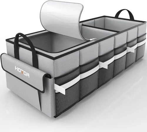Vista 11 de HOTOR Organizador de maletero, organizador de automóvil con enfriador de automóvil integrado a prueba de fugas, organizador plegable para maletero