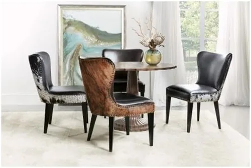 Vista 2 de Hooker Furniture Silla de cuero Kale con sal y pimienta HOH en negro
