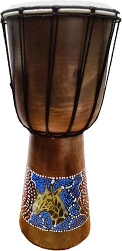Vista 12 de Djembe decorativo de novedad de 6" de alto x 4" de ancho en la parte superior (Abstracto, 15.2 cm)