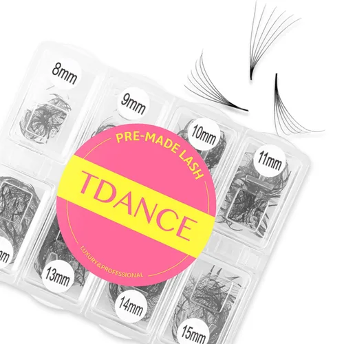 Vista 11 de TDANCE 600 abanicos, extensiones de pestañas prefabricadas de longitud mixta, naturales y de volumen, abanicos de pestañas prefabricadas 5D-24D