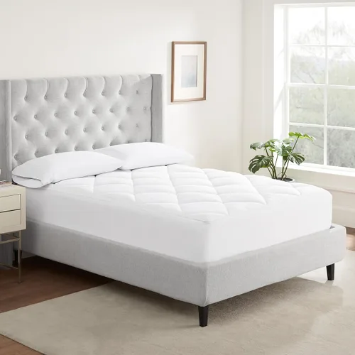 Vista 8 de Serta Air Dry Protector de Colchón Acolchado de Tela de Rendimiento de Comodidad Básica, Cubrecolchón Refrescante y Transpirable, Protección que