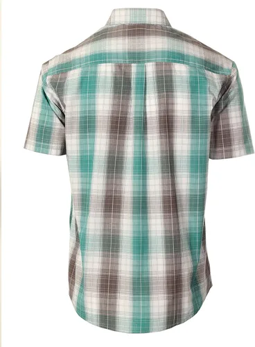 Vista 2 de Gioberti Camisa occidental de manga corta a cuadros para hombre con botones a presión de perlas