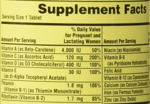 Vista 2 de Tabletas prenatales, multivitamínicas, multiminerales Spring Valley, 100 tabletas
