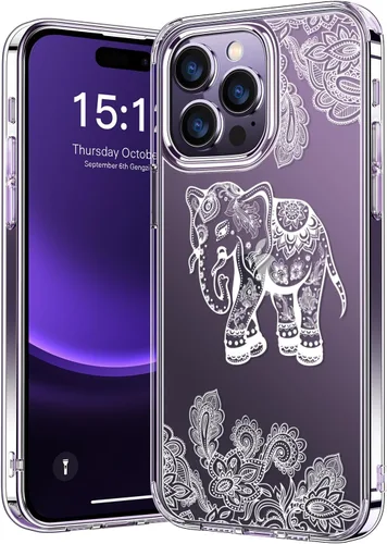 Vista 16 de bicol - Funda protectora a prueba de golpes para iPhone 15 Plus, funda delgada de acrílico transparente y diseños modernos para niña y mujer, 6.7