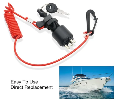 Vista 5 de 5005801 Interruptor de llave de encendido compatible con OMC Johnson Evinrude 40-200HP Reemplazo de motor fuera de borda 175974 5005801 Interruptor