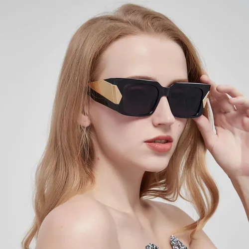 Vista 2 de WANWAN Gafas de sol para mujer y hombre, estilo retro de los años 90, con marco grueso