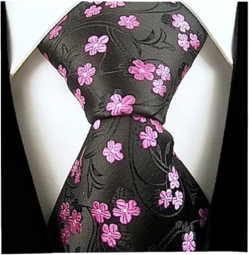 Vista 2 de Scott Allan Collection Corbatas florales para hombre - Corbata de flores tejida jacquard