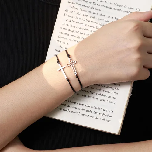 Vista 2 de Tarsus Pulsera de cruz para mujeres y hombres, regalos religiosos para mujeres y hombres, regalos cristianos para mujeres, amigos, familia