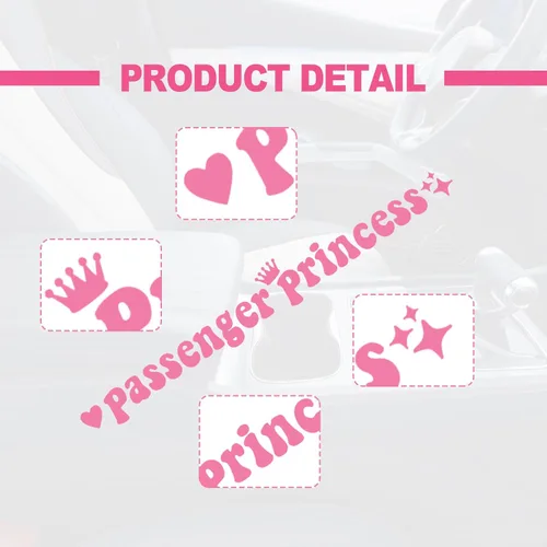 Vista 3 de Calcomanía de princesa pasajera, divertida calcomanía de vinilo para automóvil, accesorios de automóvil de princesa para pasajeros, ventana trasera