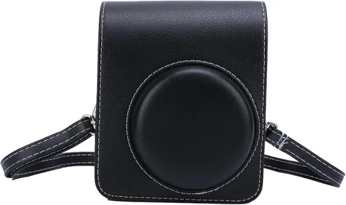 Vista 7 de i - Funda de piel sintética para cámara Instax Mini 40, funda protectora delgada para cámara digital con correa de hombro ajustable, Negro -, Fine