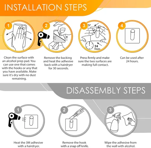 Vista 6 de Ganchos autoadhesivos para toallas de baño de níquel cepillado para montar en la puerta de baño, tiras fuertes de acero inoxidable SUS304