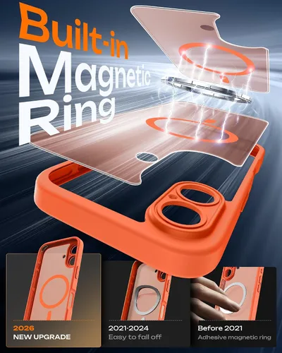 Vista 844 de TOCOL Funda para iPhone 11, compatible con Magsafe, protección completa de cámara, imanes integrados, protección contra caídas, funda translúcida