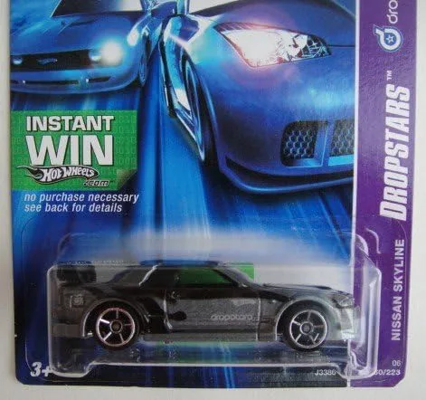 Vista 2 de Hot Wheels DROPSTARS 5/5, Gris Nissan Skyline 60/223 Tarjeta de ganancia instantánea