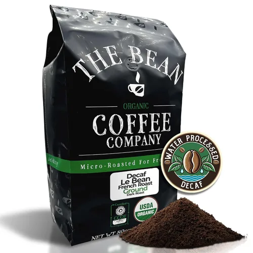 Vista 47 de The Bean Organic Coffee Company - Grano Aloha DECAF procesado con agua (avellana hawaiana), tostado medio, café molido, bolsa de 16 onzas, Café