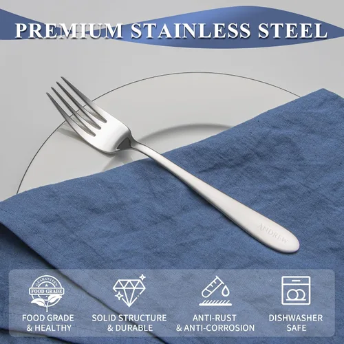 Vista 3 de Juego de 4 tenedores de cena personalizados, 7.87 pulgadas, acero inoxidable de alta calidad, con texto personalizado, tenedores grabados, cubiertos
