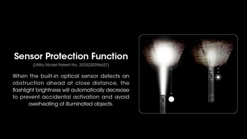 Vista 7 de Nitecore MH12 Pro Linterna Táctica, 3300 lúmenes de alto brillo, recargable por USB-C, de largo alcance, compacta, luz de servicio EDC con funda