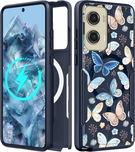 Vista 186 de Funda para Moto G 5G 2024 – Compatible con MagSafe para mujeres y niñas, bonita funda protectora magnética para teléfono, diseño femenino Kawaii