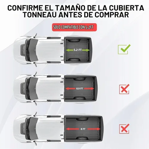 Vista 2 de Cubierta rígida para Chevy Colorado/GMC Canyon 2015-22, 5.2 pies