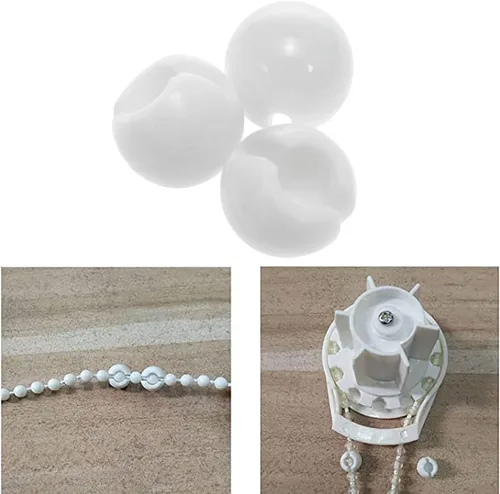 Vista 5 de 24 piezas de topes de cadena de cuentas para cadenas de cuentas, persianas de cadena, accesorios de cuentas, color blanco