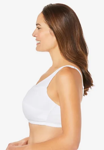 Vista 3 de Comfort Choice- Brasier de algodón para mujer, talla grande, sin aros, paquete de 3