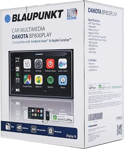 Vista 3 de Blaupunkt BP800PLAY Dakota BP800PLAY - Receptor multimedia digital de doble DIN de 6.8 pulgadas con Bluetooth, Apple CarPlay y Android Auto
