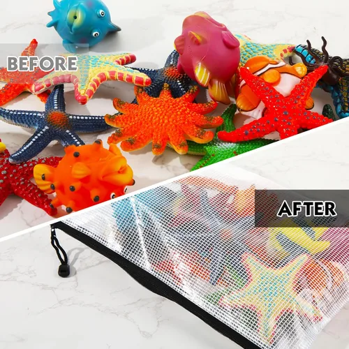 Vista 5 de Zhehao 100 bolsas de malla A4 con cremallera, bolsa de malla a granel con cremallera, bolsa de almacenamiento transparente impermeable