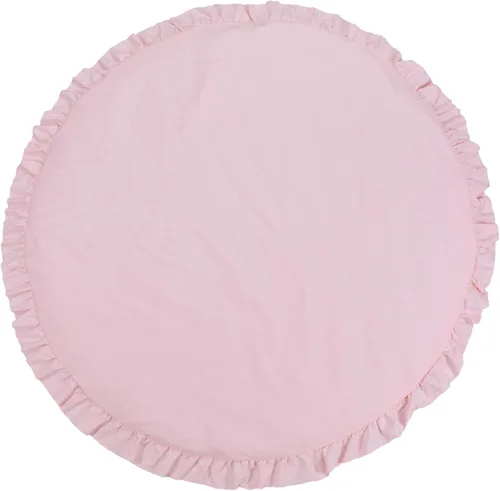Vista 8 de ABREEZE Tapete de algodón suave, desmontable, lavable, manta de juego para niños, alfombra redonda para decoración del hogar (gris oscuro)