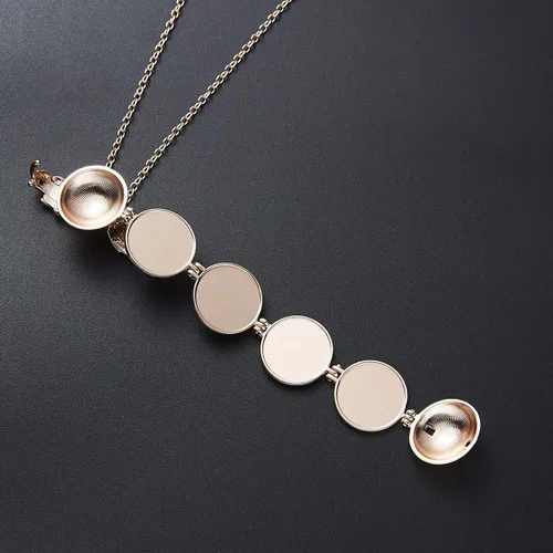 Vista 3 de Collar con camafeo que sostiene fotos extendidas, medallón de fotos para niñas, mujeres, para el día de la madre, San Valentín, cumpleaños, Año