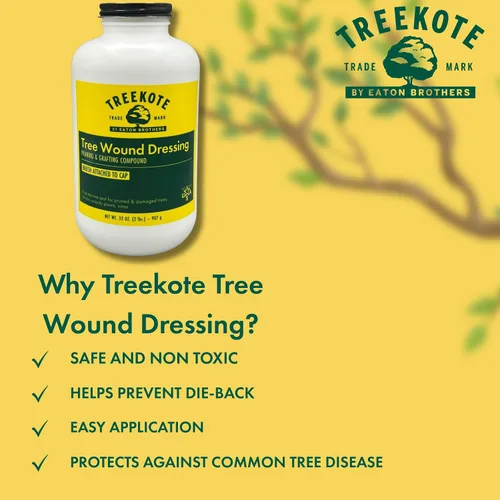 Vista 5 de Treekote Cepillo para aderezo de heridas, 32 onzas para árboles y arbustos, pasta curativa y sellador de heridas de árboles, sellador de poda