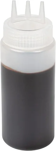 Vista 27 de Paquete de 6 botellas de plástico para apretar, transparentes, 12 onzas, punta de triple dispersión, 2.25 x 2.25 x 6.75 pulgadas por Restaurantware