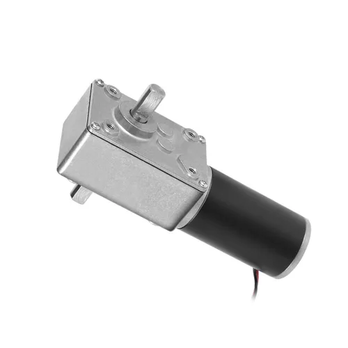 Vista 7 de DC 12V 60RPM 15.4 lbs.cm 0.315 in doble eje motor de engranaje helicoidal reversible con cable, motor de reducción de alta velocidad de par, motor