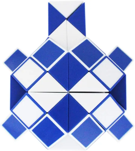 Vista 4 de Mipartebo Magic Snake Cube Twist Puzzle 72 Cuñas Tamaño Grande Azul Juguetes para ansiedad con forma de serpiente, regalos de fiesta para niños