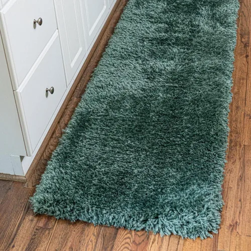 Vista 45 de Rugs.com - Alfombra de la colección Infinity, alfombra de pelo mullido sólida de 2 x 3 pies, color azul Egeo, perfecta para salas de estar