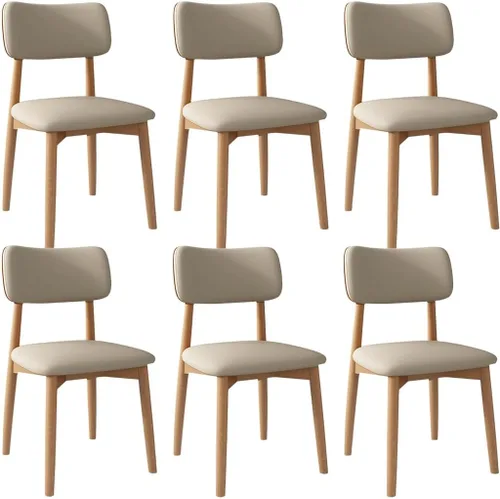 Vista 43 de YVYKFZD Solid Wood Dining Chairs, Kitchen Chairs Set with Curved Backrest, Leather Upholstered Dining Room Chair, Armless Living Room Chair, for