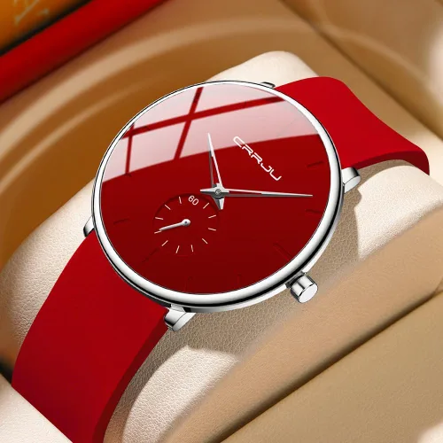 Vista 5 de CRRJU Mens Women Watch Casual Stylish Waterproof Quartz Unisex Wristwatches, Ultra Thin Watches for Men Women, Colorful Silicone Band