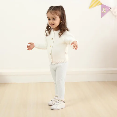 Vista 3 de DREAM BUS Paquete de 5 pantalones de bebé para niña, pantalones acanalados con volantes acampanados, leggings para bebé, pantalones acampanados